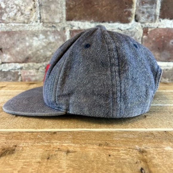 Vans Off The Wall Unisex Cap Genuine Snapback Embroidered Logo Gray Denim OS - Picture 4 of 8